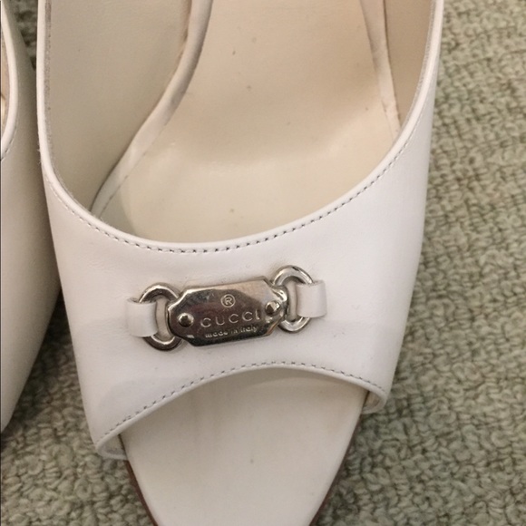 White Gucci 4 inch heels size 38 like new - Picture 2 of 8
